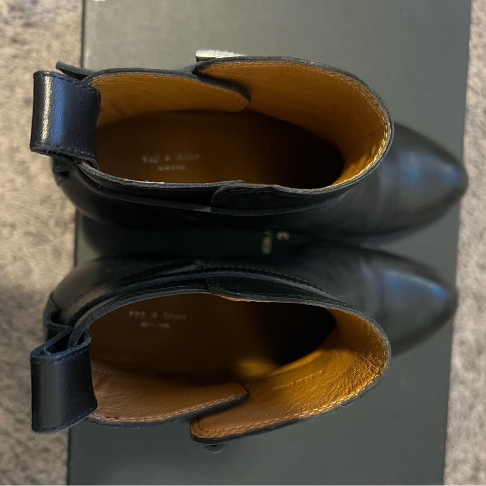 Rag & Bone walker Buckle Leather Booties Black Size 36 (6) - Picture 5 of 7